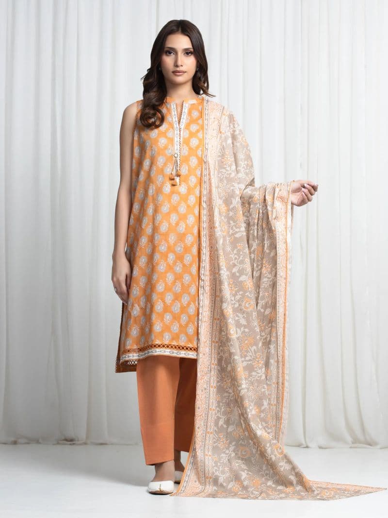 Printed Khaddar Suit - EWU6A3-37019-3P thumbnail