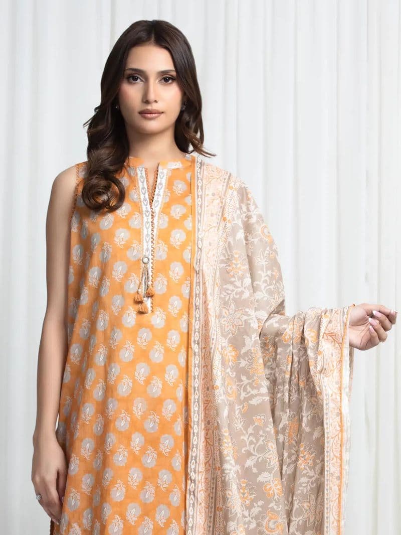 Printed Khaddar Suit - EWU6A3-37019-3P thumbnail