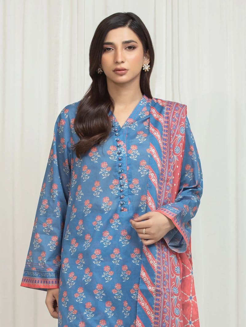 Printed Lawn Suit - EWU6A1-36756-3P thumbnail