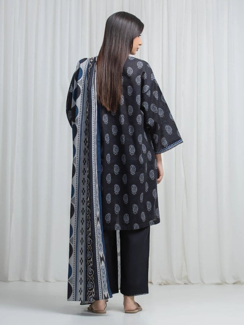 Printed Khaddar Suit - EWU6A3-37028-3P thumbnail