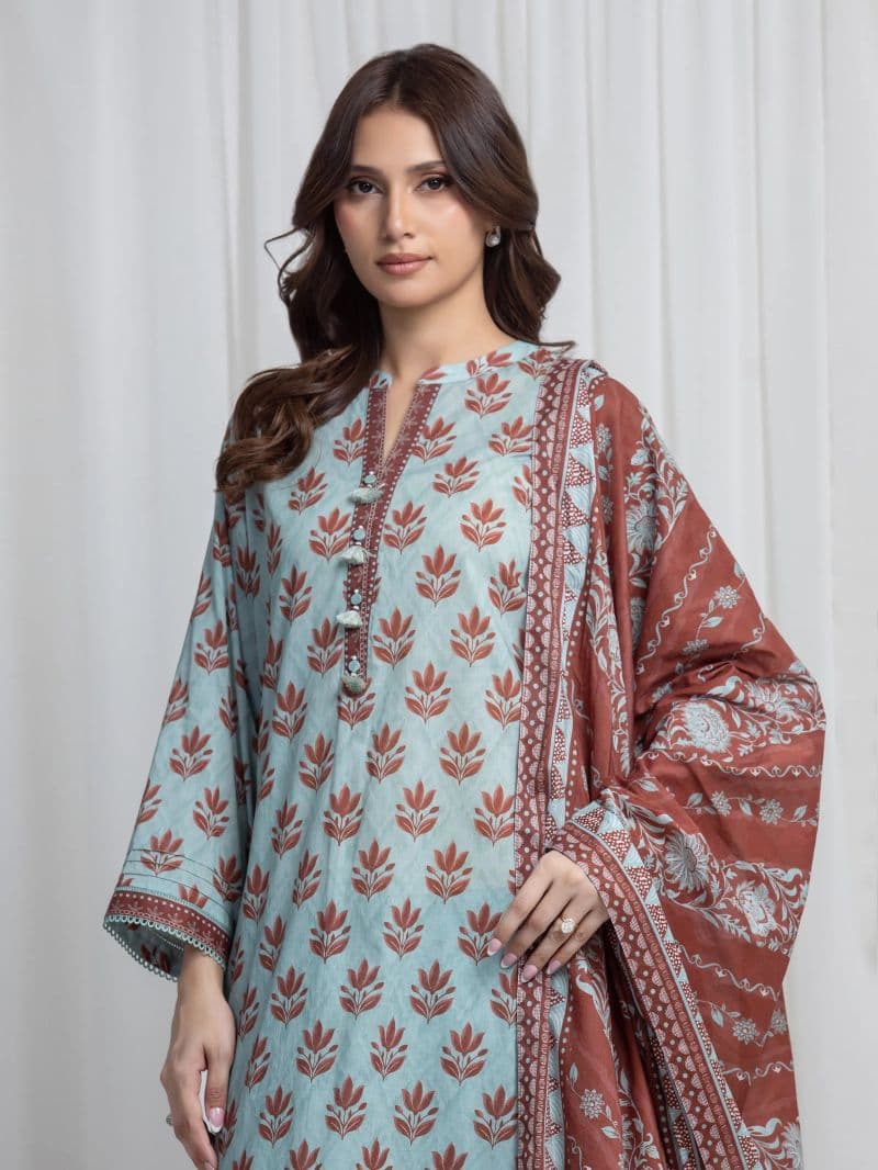 Printed Khaddar Suit - EWU6A3-37024-3P thumbnail