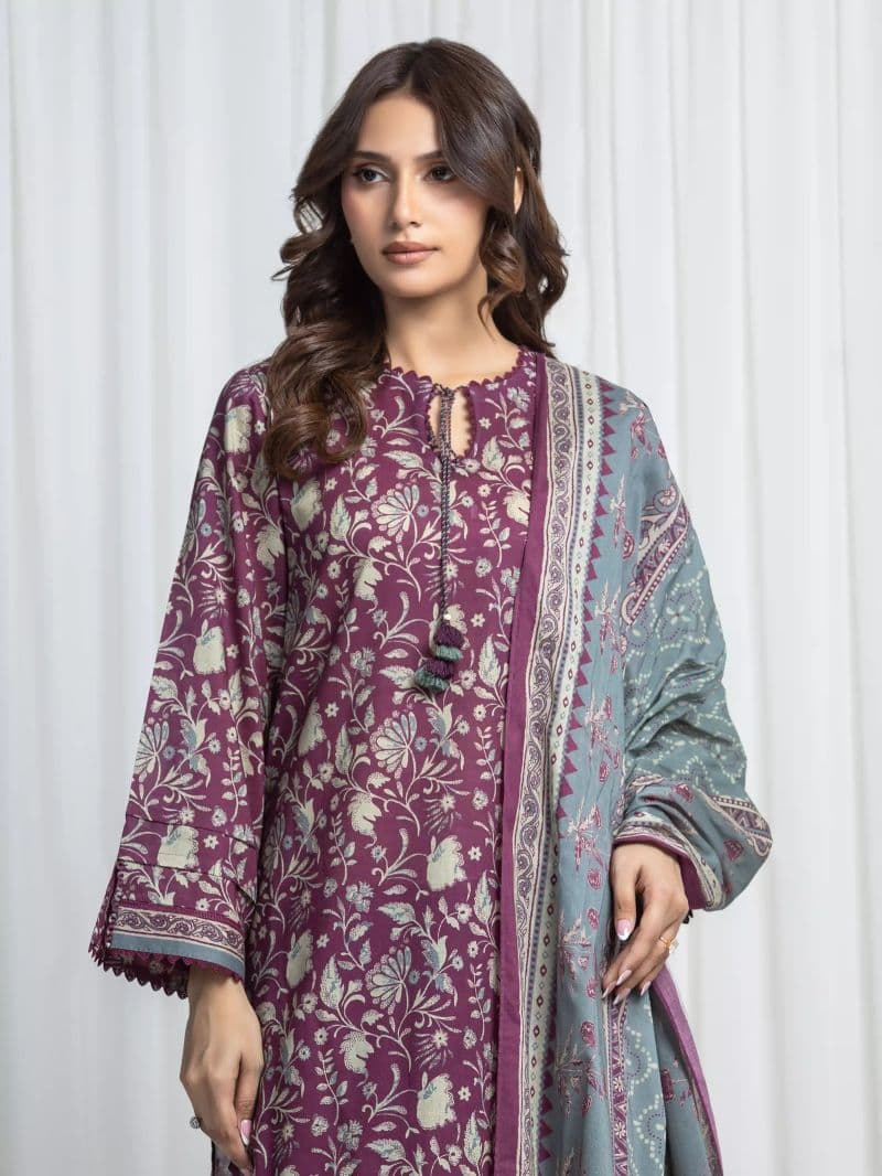 Printed Khaddar Suit - EWU6A3-37022-3P