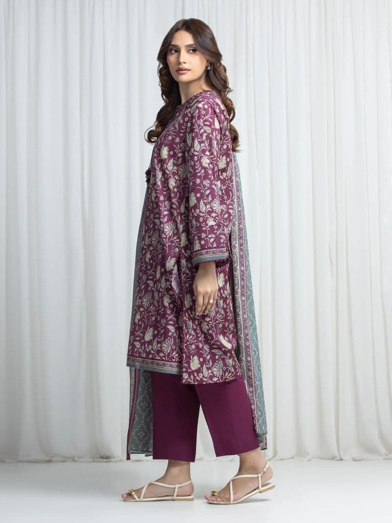 Printed Khaddar Suit - EWU6A3-37022-3P