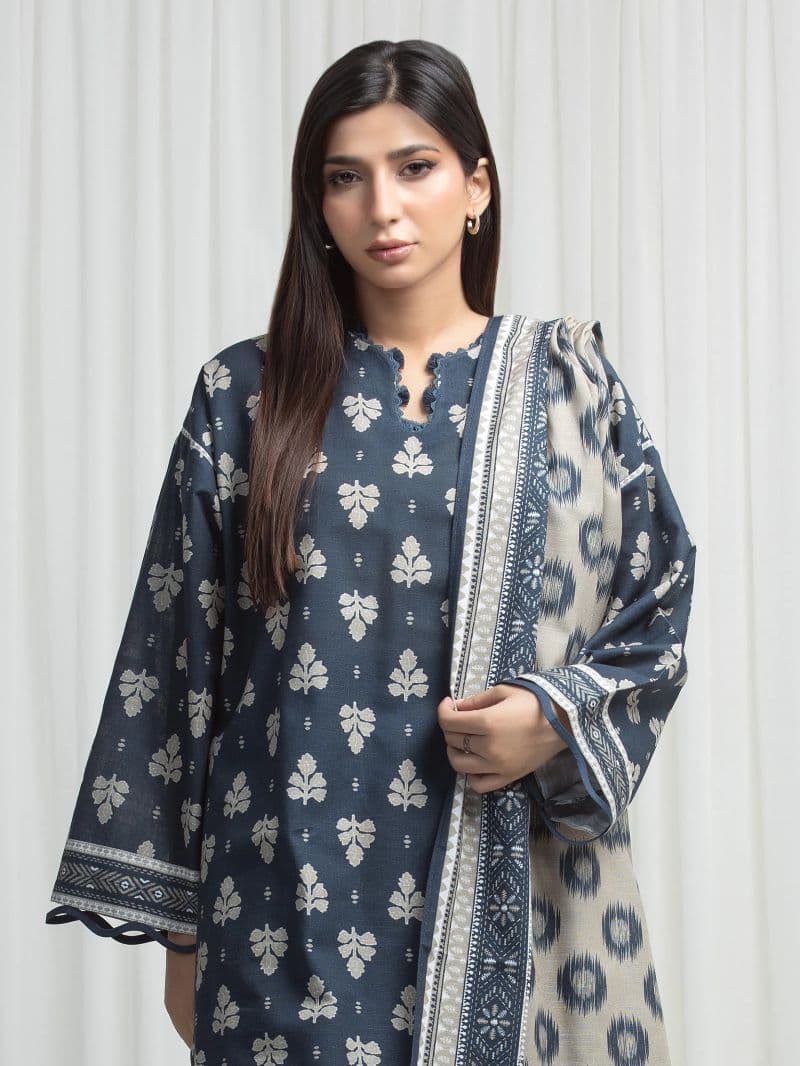 Printed Khaddar Suit - EWU6A3-37006-3P thumbnail