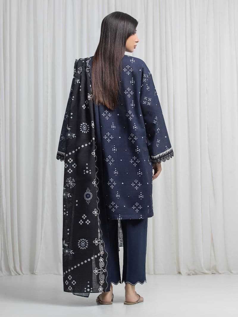 Printed Khaddar Suit - EWU6A3-37033-3P