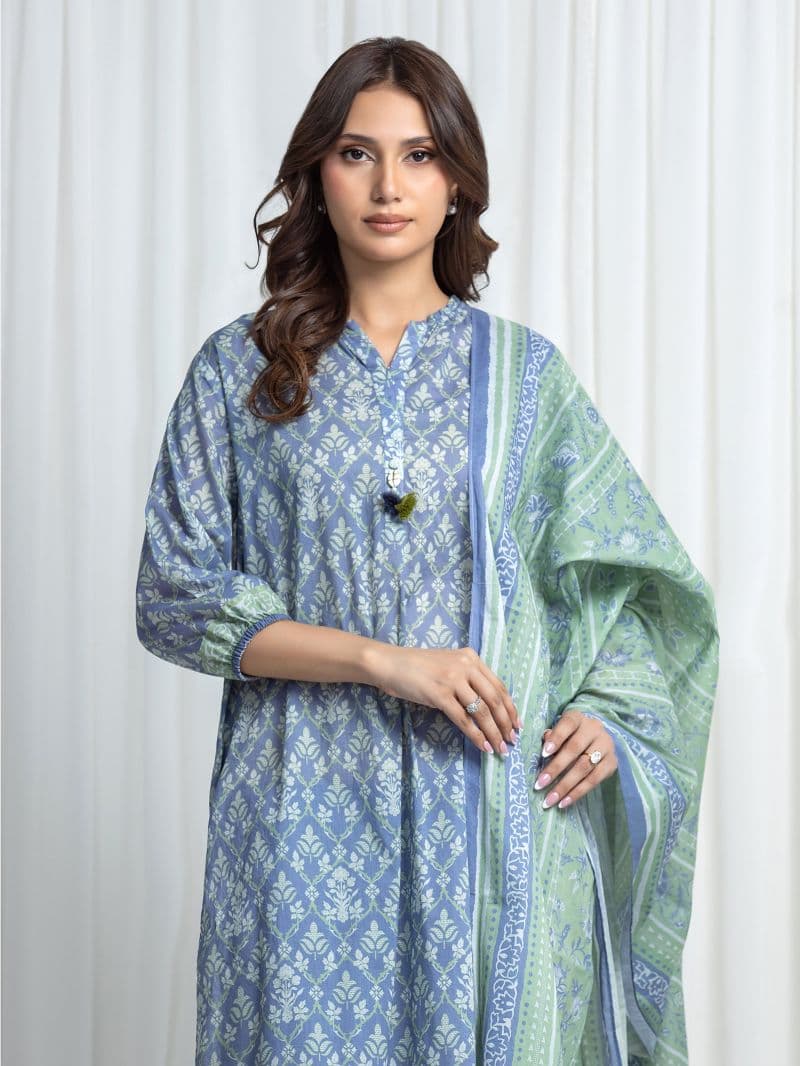 Printed Khaddar Suit - EWU6A3-37027-3P thumbnail