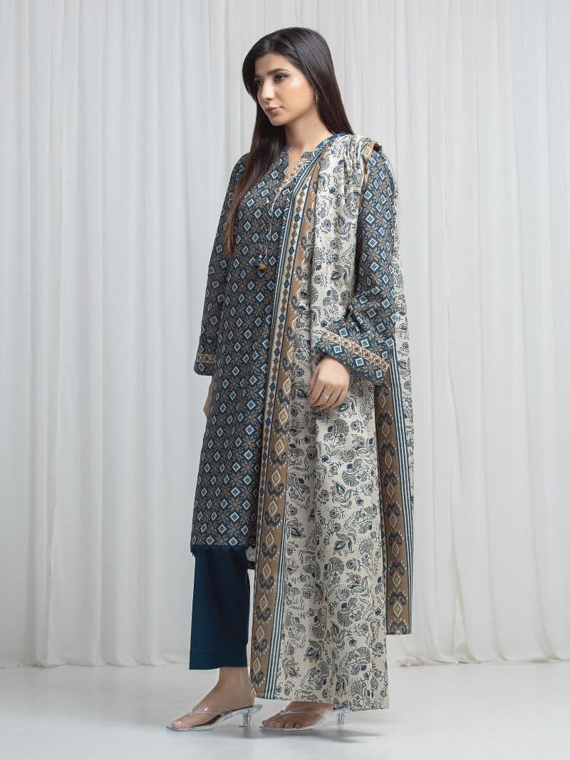 Printed Khaddar Suit - EWU6A3-37010-3P thumbnail