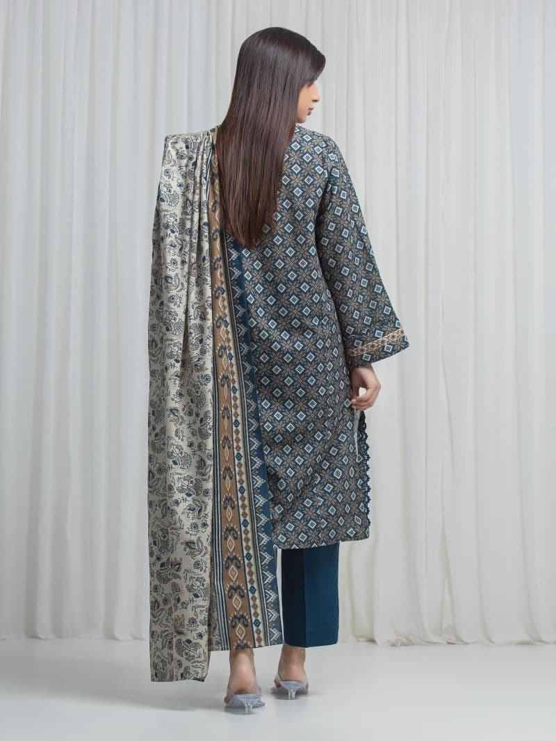 Printed Khaddar Suit - EWU6A3-37010-3P thumbnail