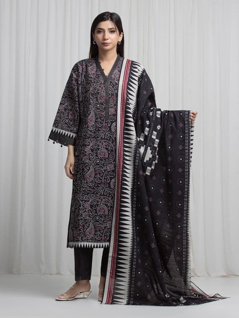 Printed Khaddar Suit - EWU6A3-37009-3P thumbnail