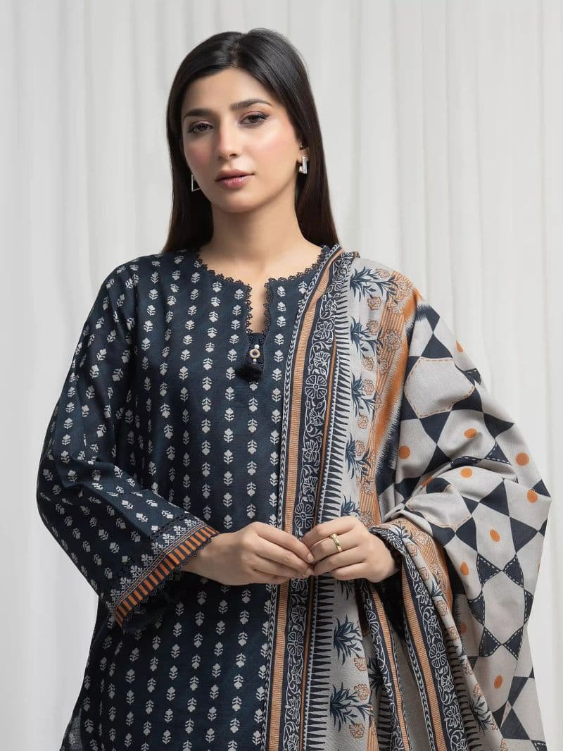 Printed Khaddar Suit - EWU6A3-37002-3P thumbnail