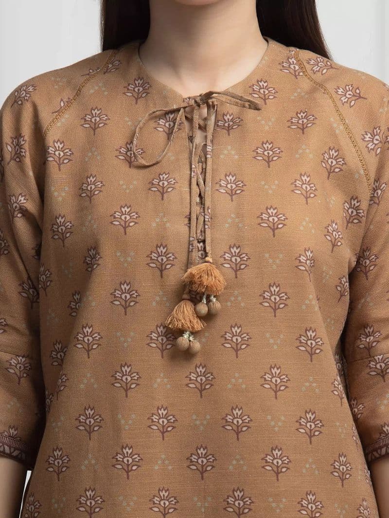 Printed Khaddar Suit - EWU6A3-37032-3P