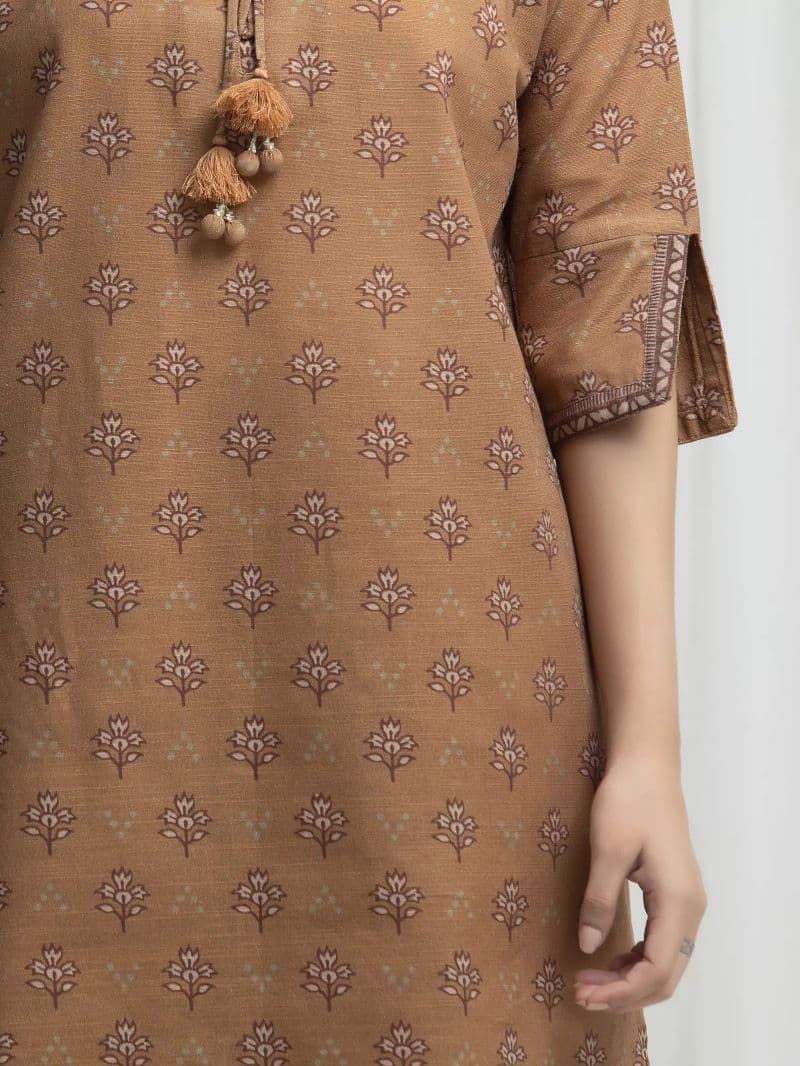 Printed Khaddar Suit - EWU6A3-37032-3P