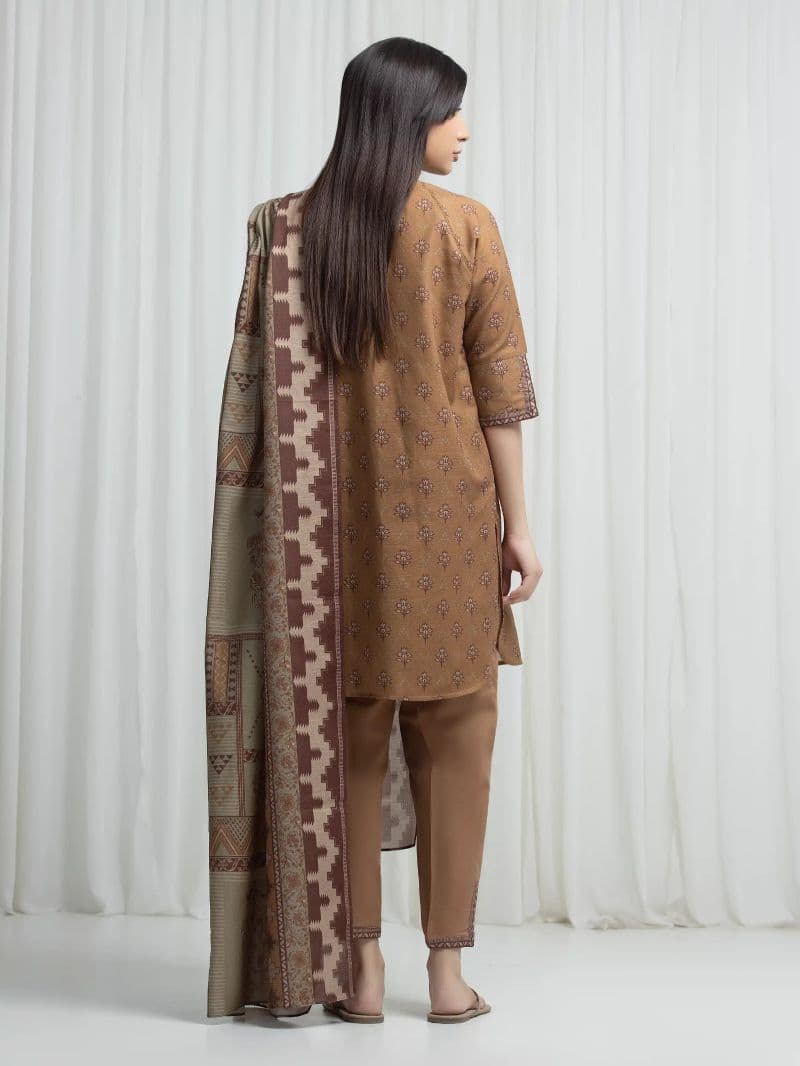 Printed Khaddar Suit - EWU6A3-37032-3P