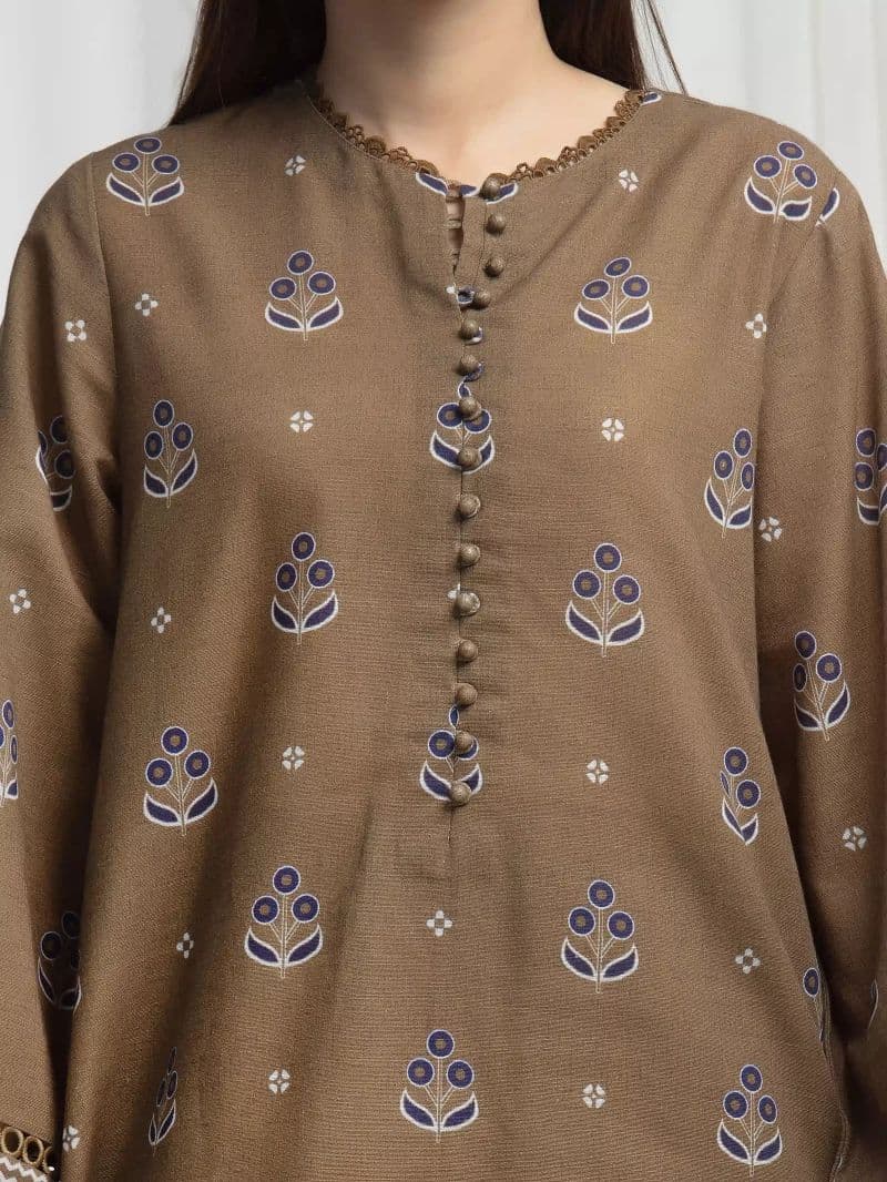 Printed Khaddar Suit - EWU6A3-37029-3P