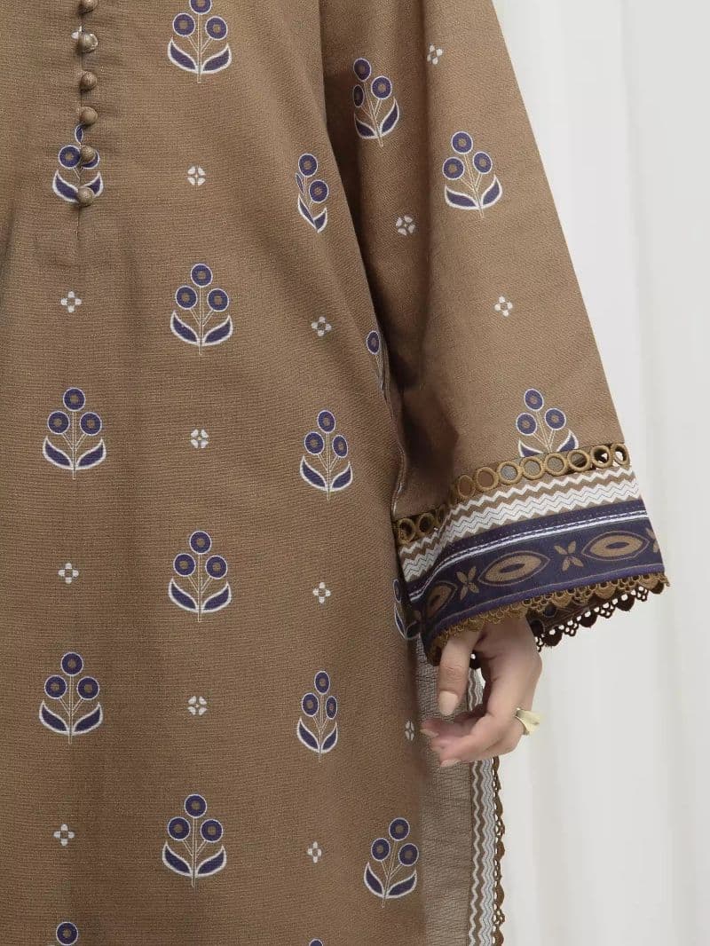 Printed Khaddar Suit - EWU6A3-37029-3P