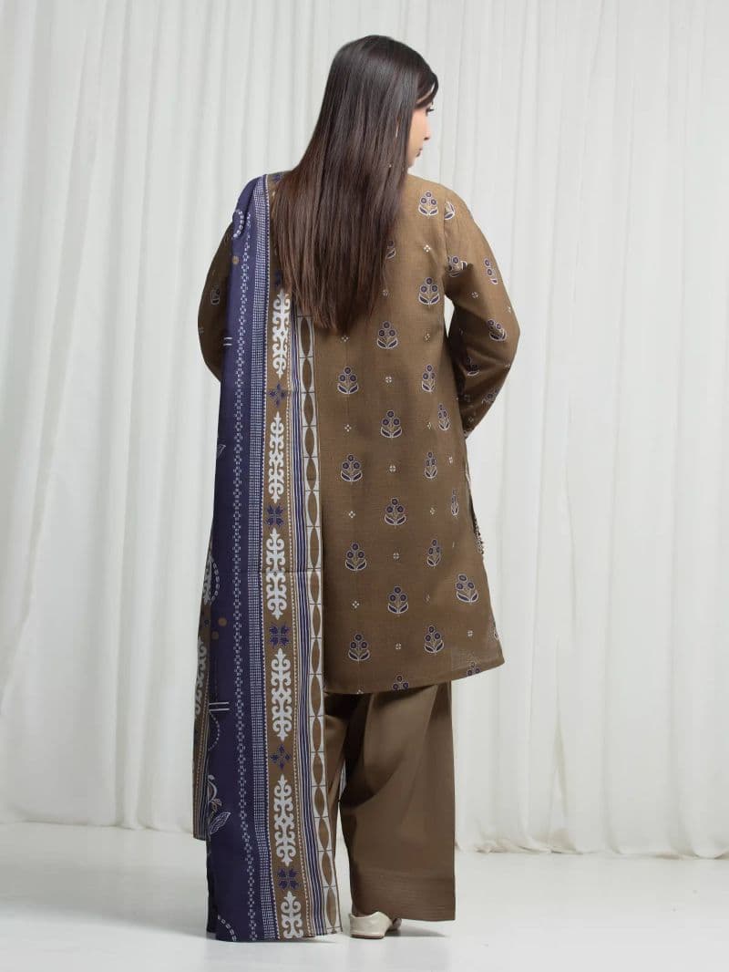 Printed Khaddar Suit - EWU6A3-37029-3P