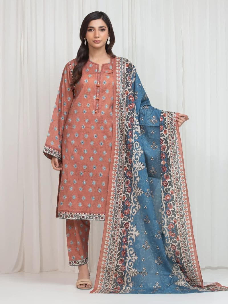 Printed Lawn Suit - EWU6A1-36766-3P thumbnail