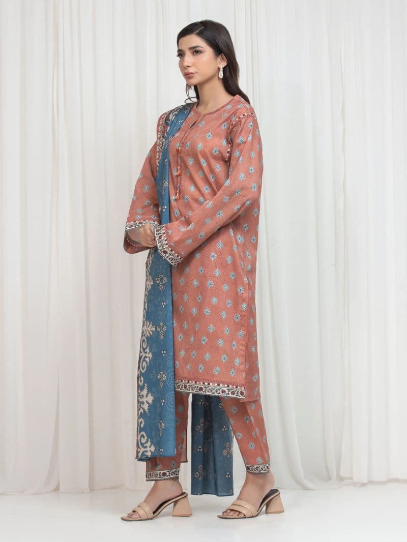 Printed Lawn Suit - EWU6A1-36766-3P thumbnail