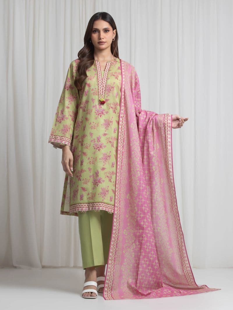 Printed Lawn Suit - EWU6A1-36723-3P thumbnail