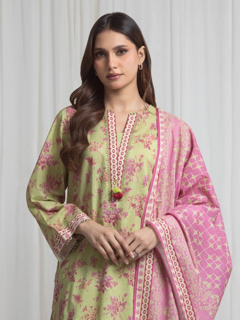 Printed Lawn Suit - EWU6A1-36723-3P thumbnail