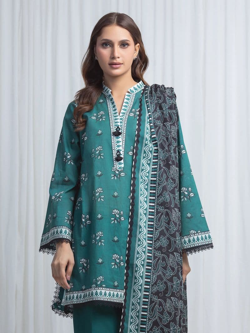 Printed Lawn Suit - EWU6A1-36859-3P thumbnail