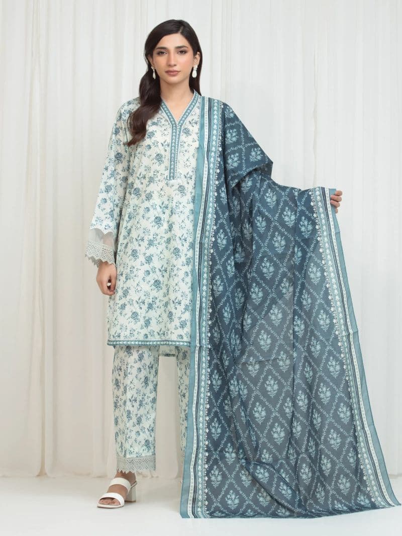 Printed Lawn Suit - EWU6A1-36750-3P thumbnail