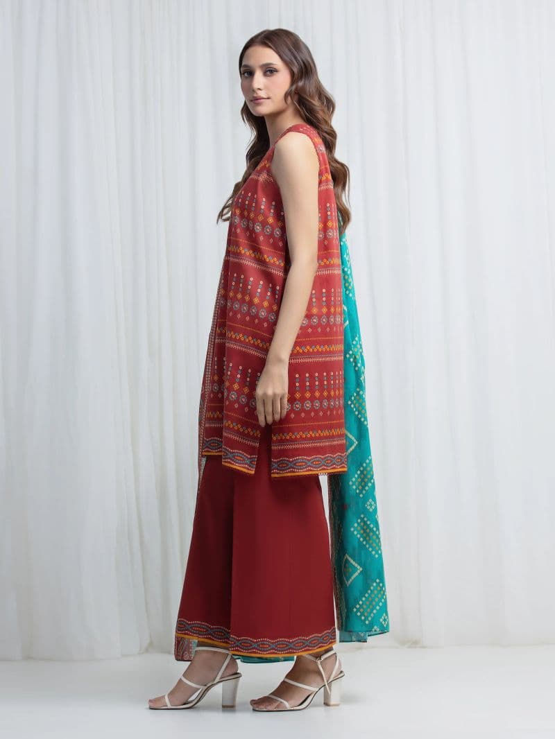 Printed Lawn Suit - EWU6A1-36872-3P thumbnail