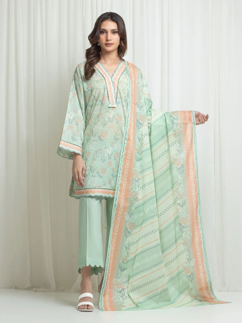 Printed Lawn Suit - EWU6A1-36635-3P