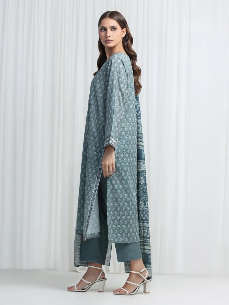 Printed Lawn Suit - EWU6A1-36869-3P thumbnail