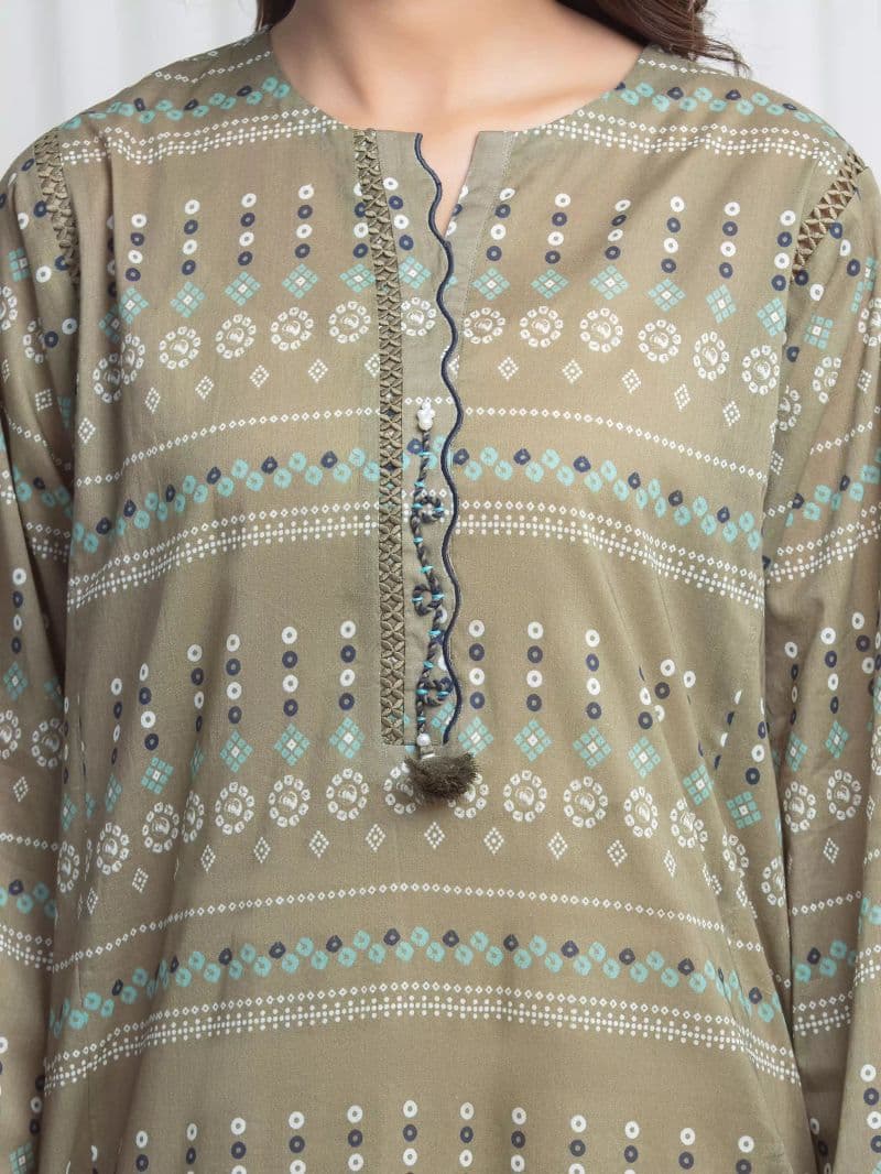 Printed Lawn Suit - EWU6A1-36871-3P thumbnail