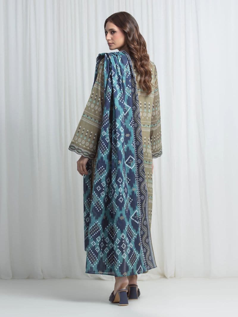 Printed Lawn Suit - EWU6A1-36871-3P thumbnail