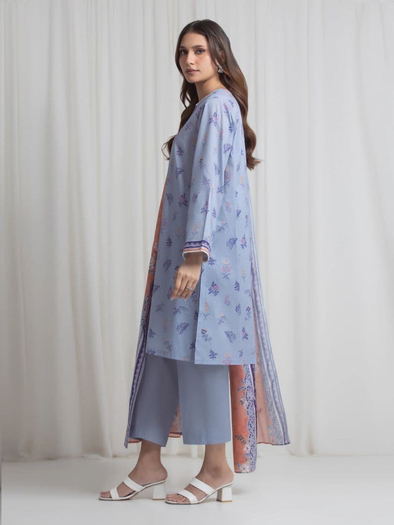 Printed Lawn Suit - EWU6A1-36725-3P thumbnail