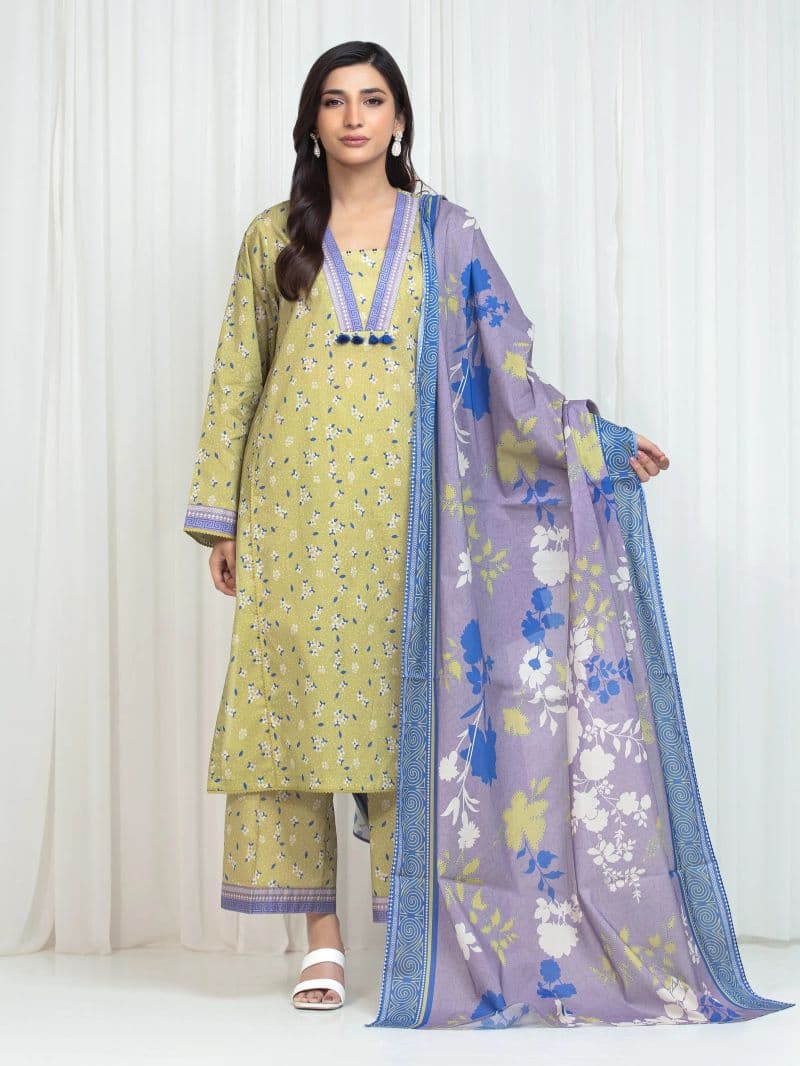 Printed Lawn Suit - EWU6A1-36753-3P thumbnail