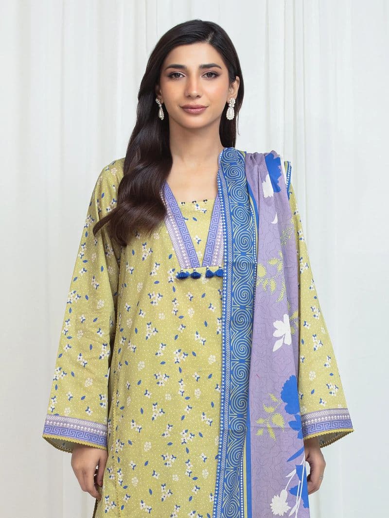 Printed Lawn Suit - EWU6A1-36753-3P thumbnail