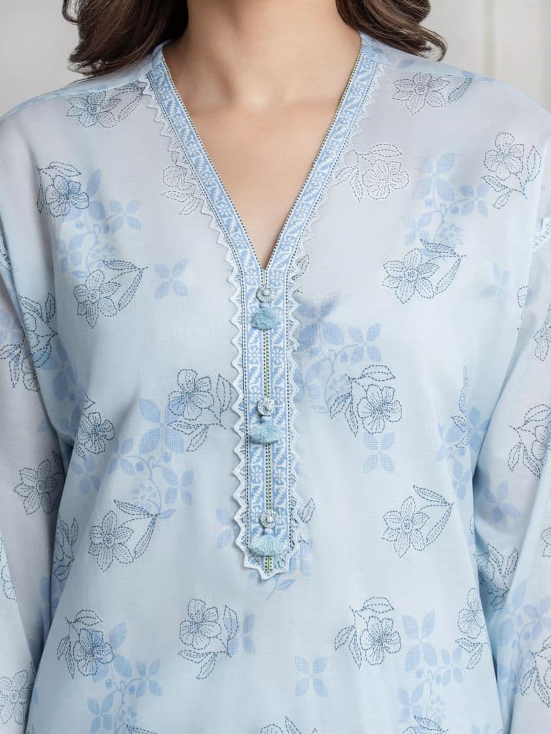 Printed Lawn Suit - EWU6A1-36737-3P thumbnail