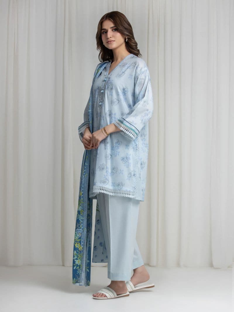 Printed Lawn Suit - EWU6A1-36737-3P thumbnail