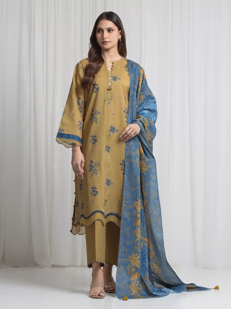 Printed Lawn Suit - EWU6A1-36721-3P thumbnail