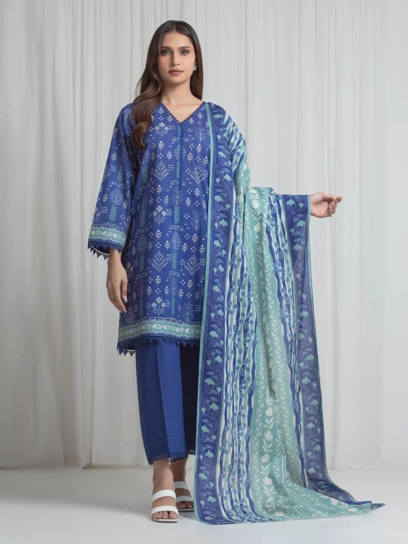 Printed Lawn Suit - EWU6A1-36720-3P thumbnail