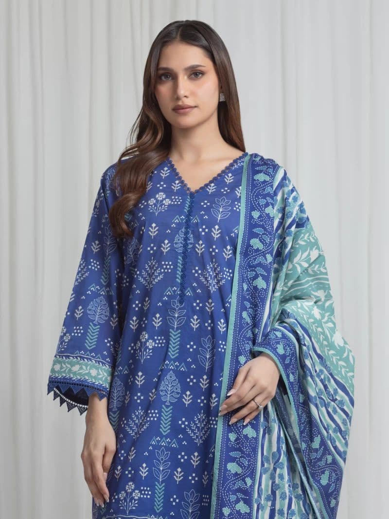 Printed Lawn Suit - EWU6A1-36720-3P thumbnail