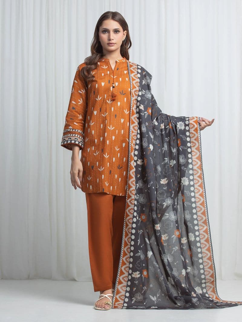 Printed Lawn Suit - EWU6A1-36851-3P thumbnail