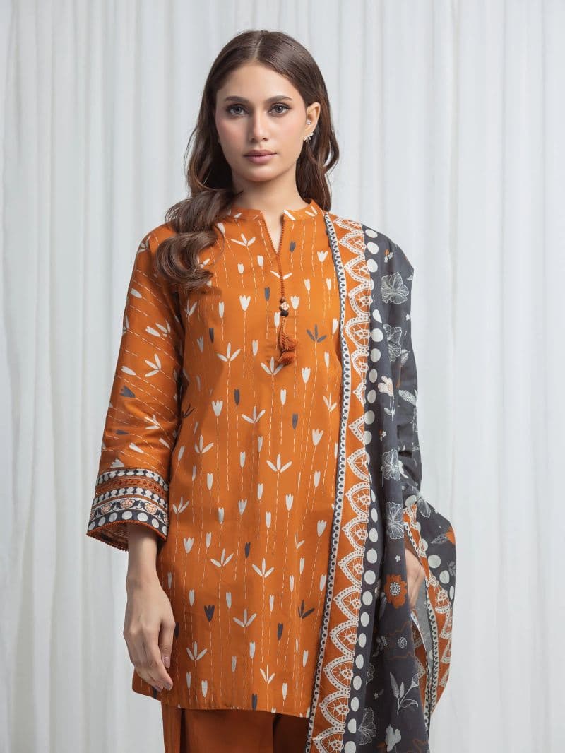 Printed Lawn Suit - EWU6A1-36851-3P thumbnail