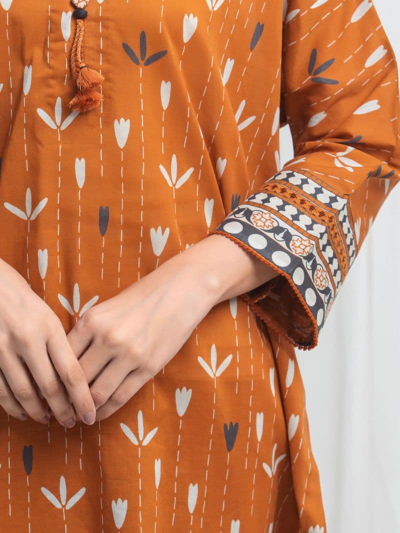 Printed Lawn Suit - EWU6A1-36851-3P thumbnail