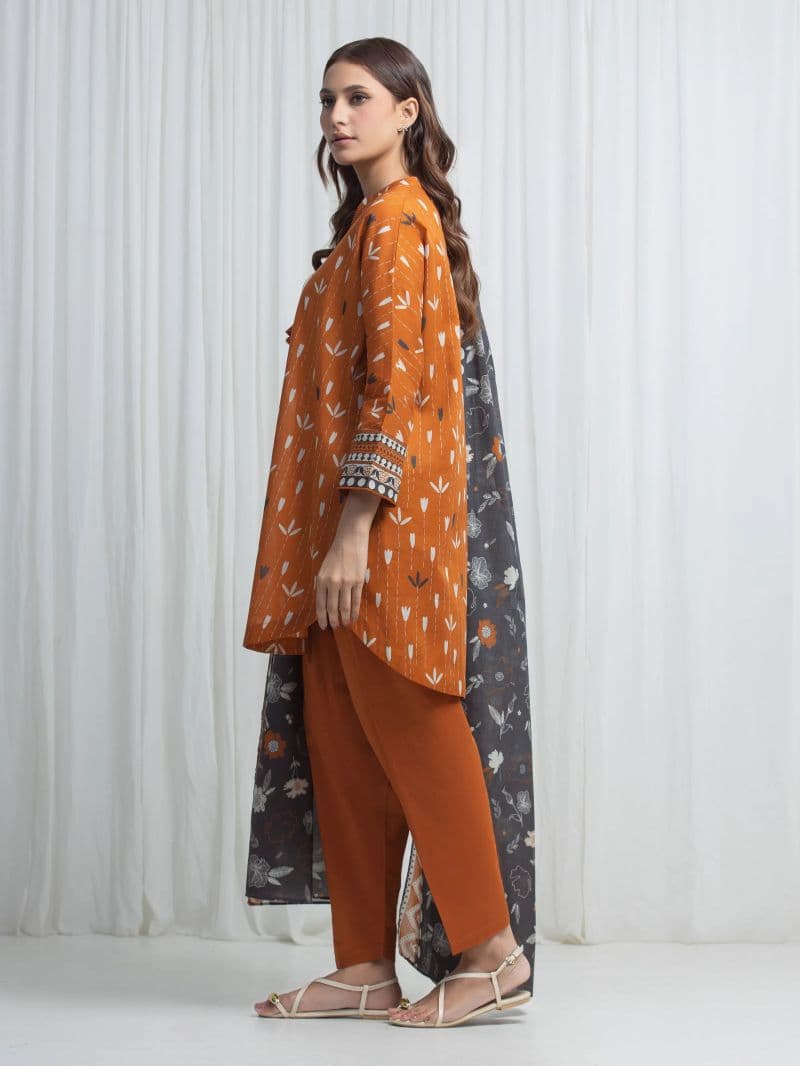 Printed Lawn Suit - EWU6A1-36851-3P thumbnail
