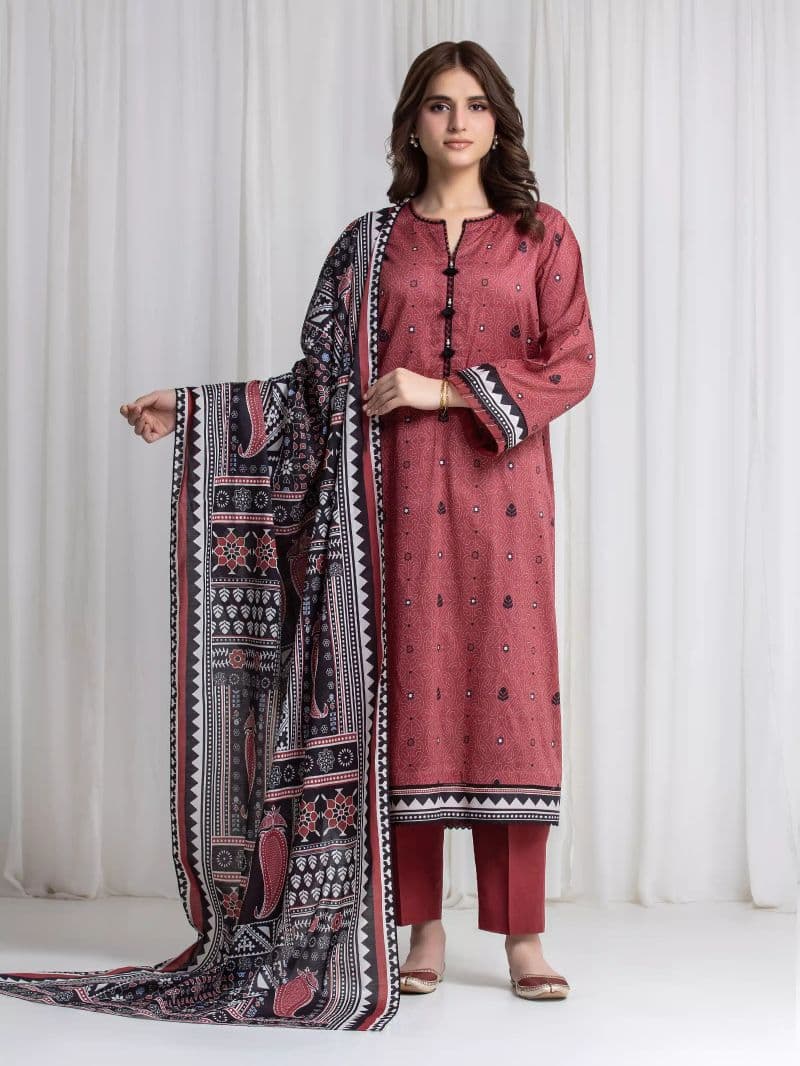 Printed Lawn Suit - EWU6A1-36736-3P thumbnail
