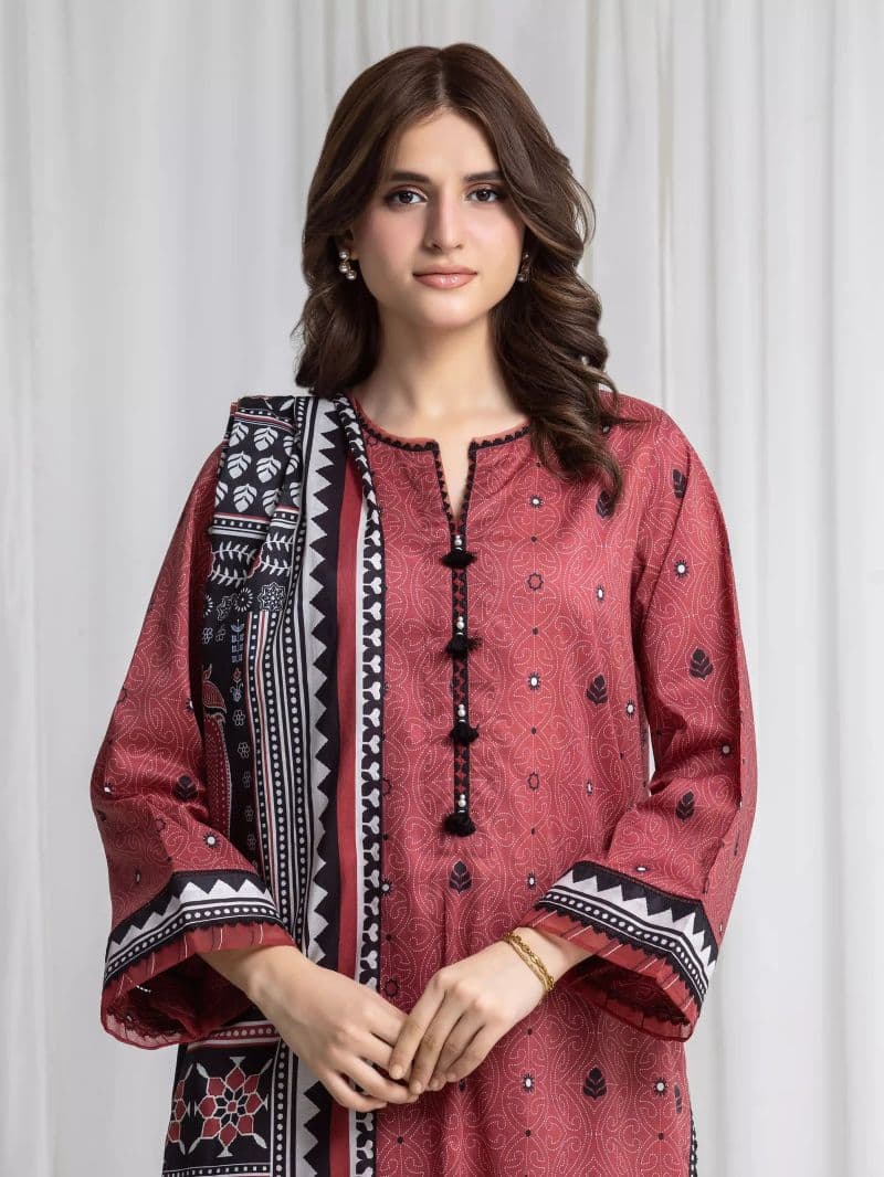 Printed Lawn Suit - EWU6A1-36736-3P thumbnail