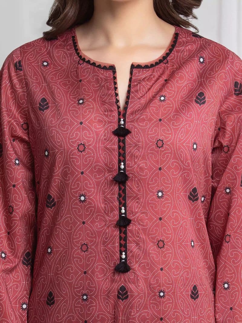 Printed Lawn Suit - EWU6A1-36736-3P thumbnail