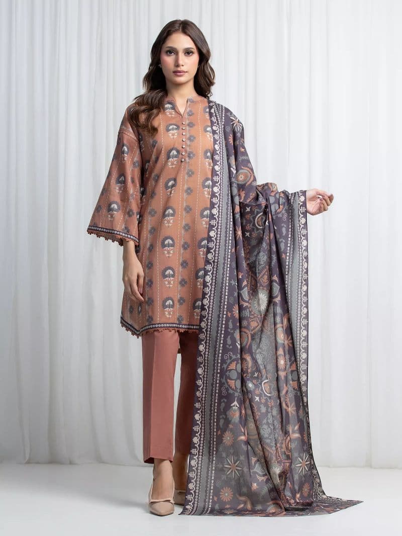 Printed Lawn Suit - EWU6A1-36852-3P