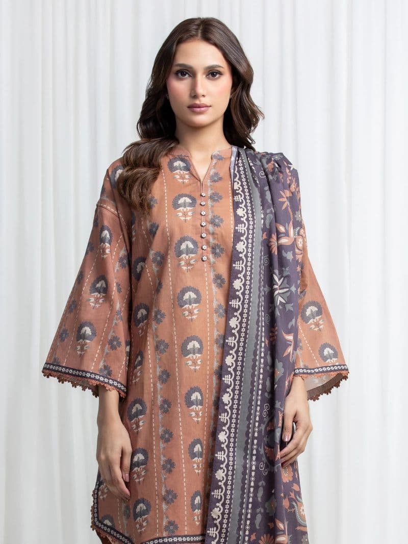 Printed Lawn Suit - EWU6A1-36852-3P