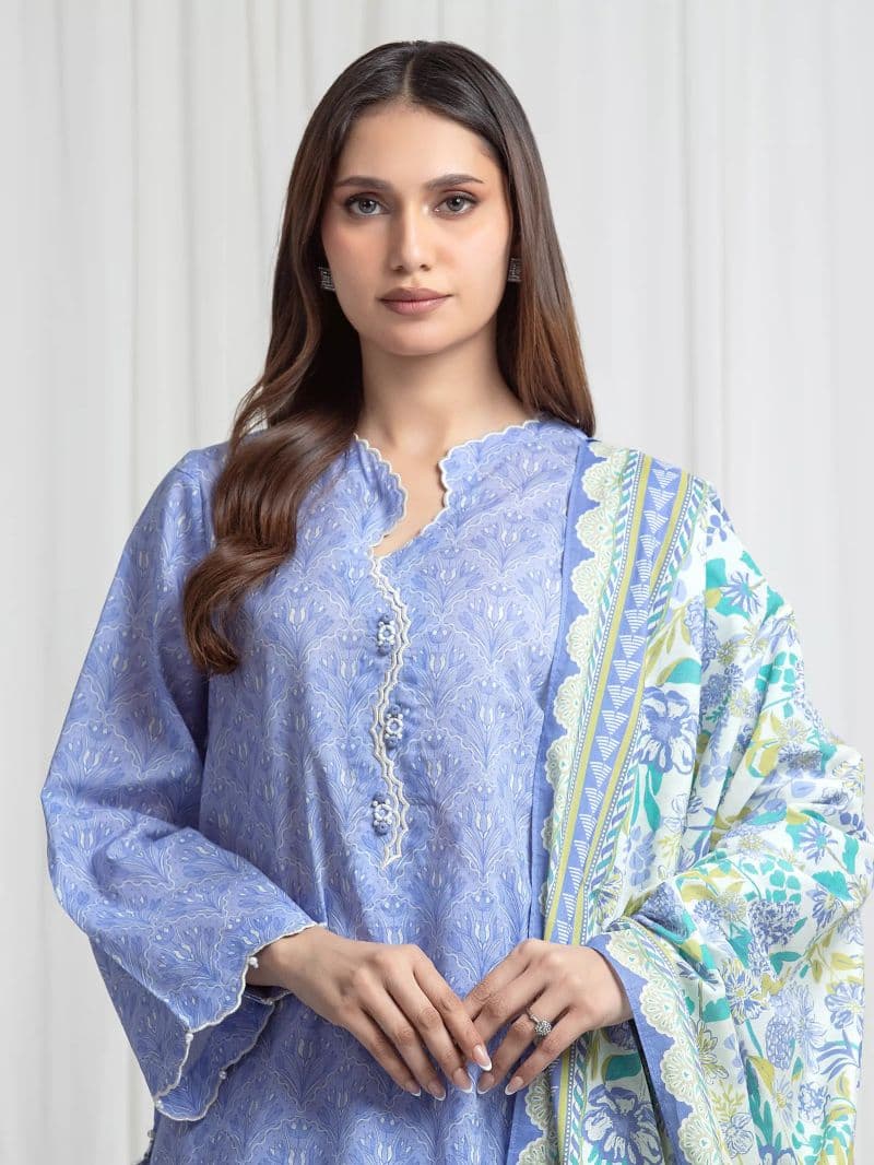 Printed Lawn Suit - EWU6A1-36773-3P