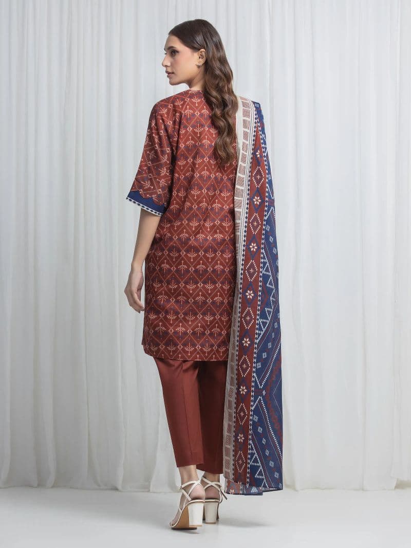 Printed Lawn Suit - EWU6A1-36864-3P
